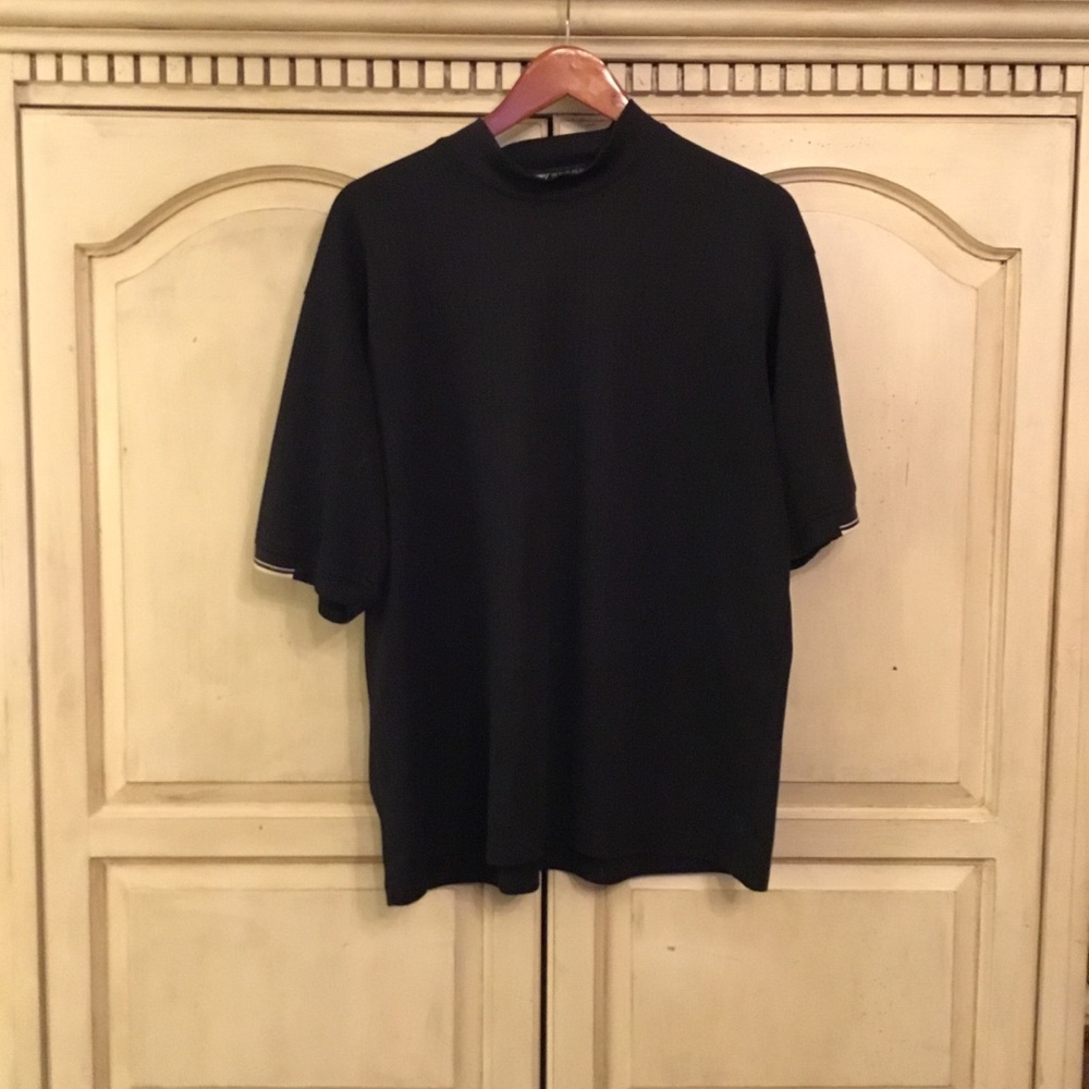 Men’s Wedge Black Short Sleeve Golf Shirt Size L